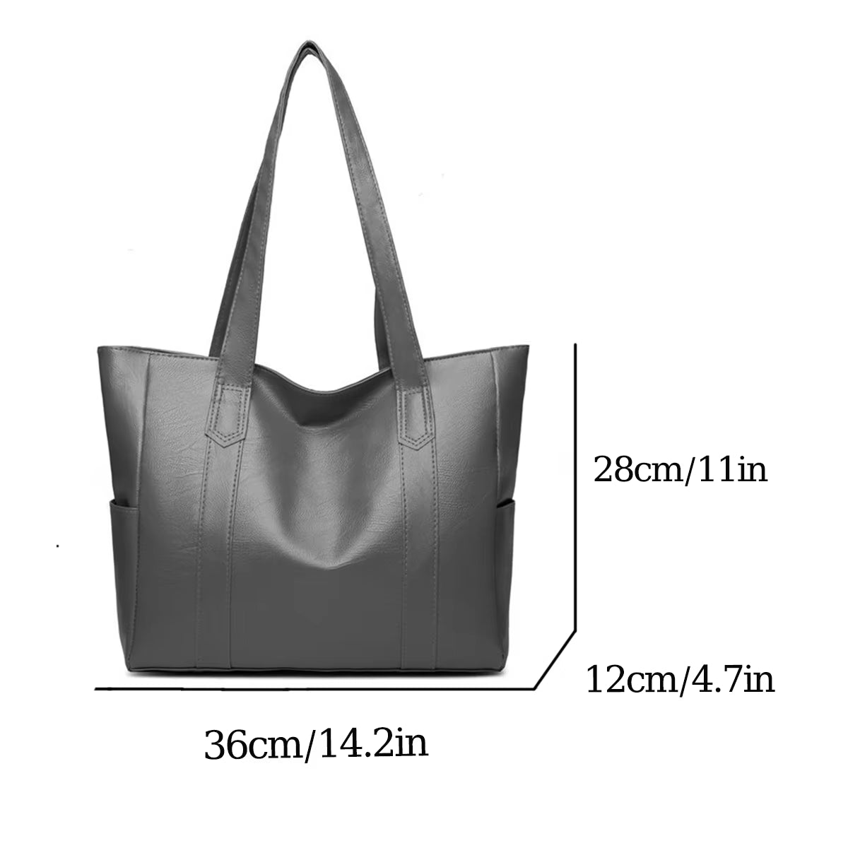 Fashion Large Soft Leather Ladies Bag European and American Retro Ladies Large Capacity Shoulder Handbag PU Material